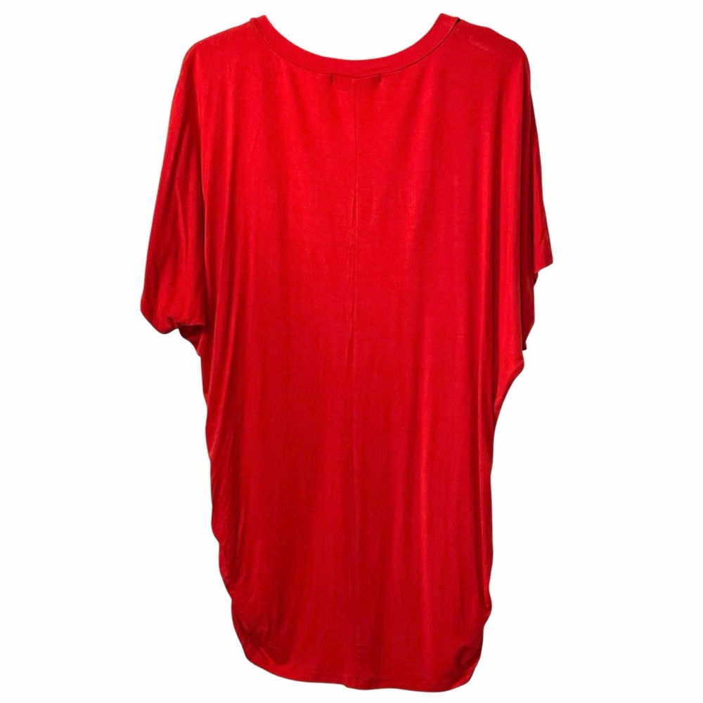 Made By Johnny Bold Red V-Neck Ruched Top - Picture 4 of 7